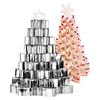 10Pcs Christmas Snowflake Cookie Cutter Set Stainless Steel 3D Tree Mold Non-Stick Baking Tools for Holiday