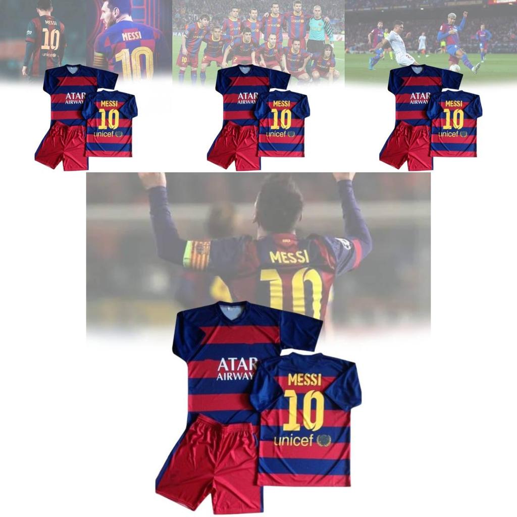 Fc Barcelona Vintage Soccer Jersey Set With Breathable Modal Blend For Kids Sports