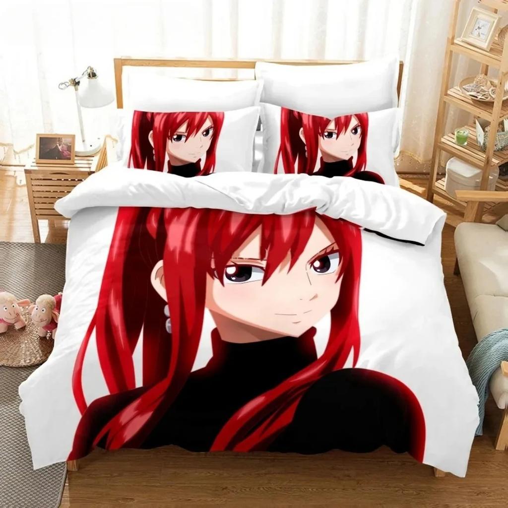 Comforter Customisable Name 3D Print Anime Fairy Tail Bedding Setcartoon Fairy Tail Single Double King Size Children Gifts