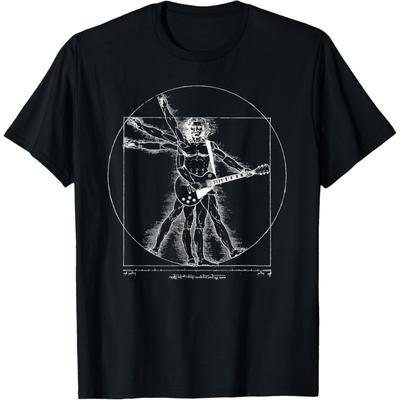 Funny Guitar Player Da Vinci Vitruvian Man Musicians T-Shirt(3)