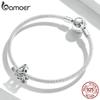 bamoer Funny 925 Silver DIY Letter Alphabet Metal Beads fit for Silver 925 Bracelet Heart Pattern Charms DIY