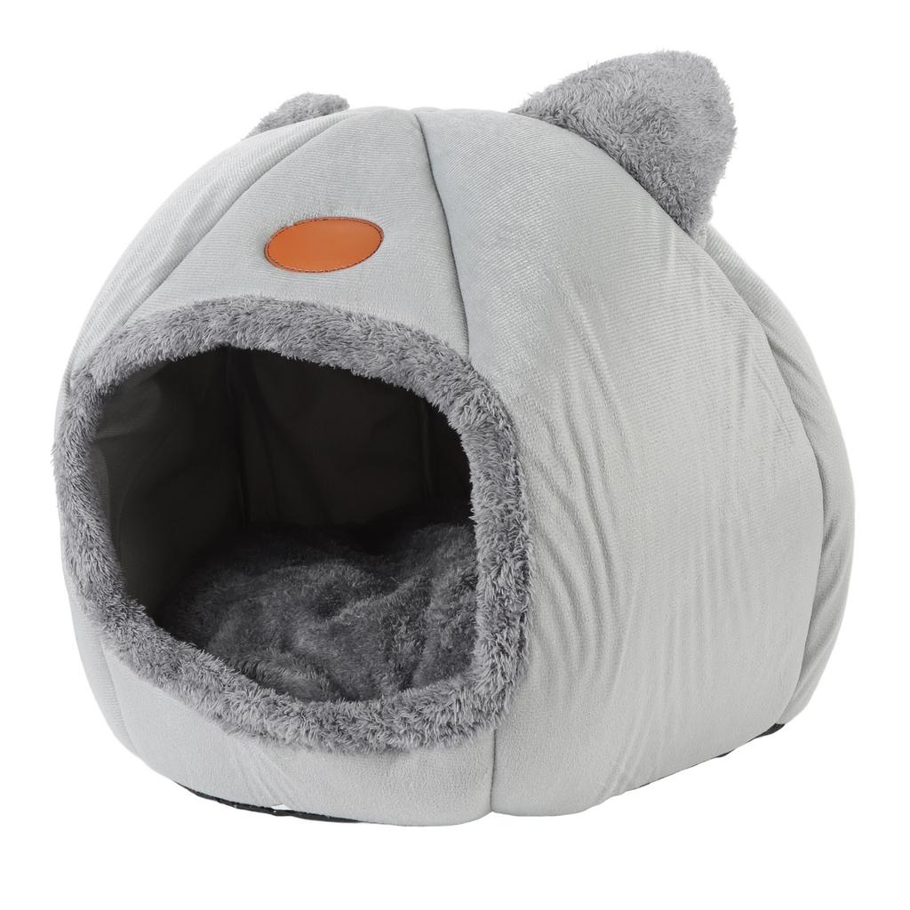 Cat House Half Enclosed Warm Cat Cave Easy To Clean Padded Round Pet House For Winter XL