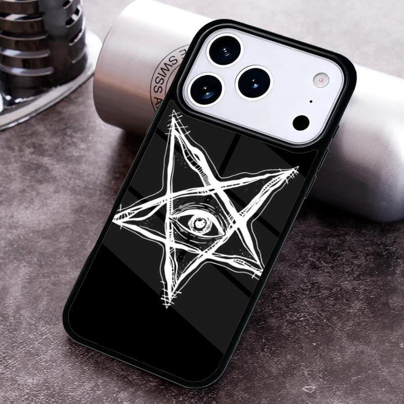 Distressed-Pentagram-Eye Phone Case For iPhone 17 16 15 14 13 12 11 Pro Max Plus 17Air Soft Silicone Cover