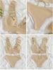 Multicolor Ruffle V-Neck High Waist Bikini - Women's European & American Beach Swimwear