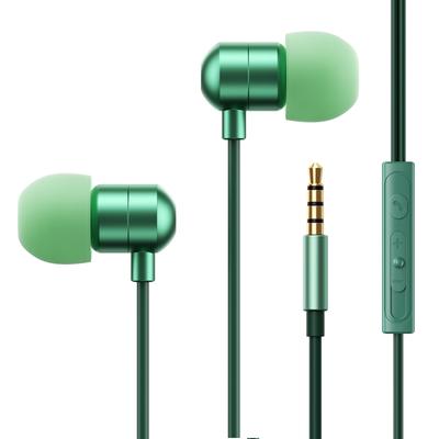Wired Earphones with Microphone, Tangle-Free, In-Ear Type, HiFi Sound Quality, Volume Control, Deep Bass, Call Compatible, for Teleworking, Remote