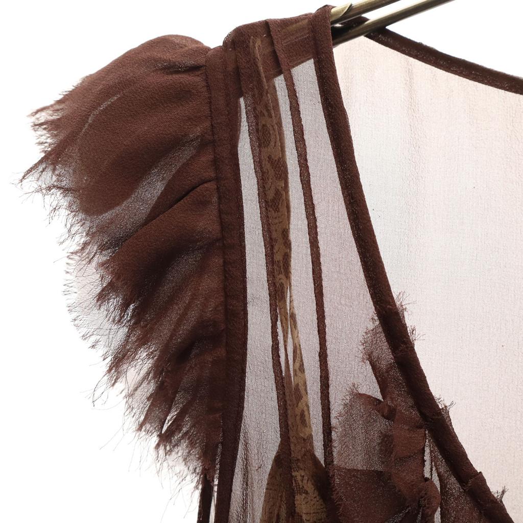 TOCCA silk No sleeve Sheer one piece 999 Brown Women Used