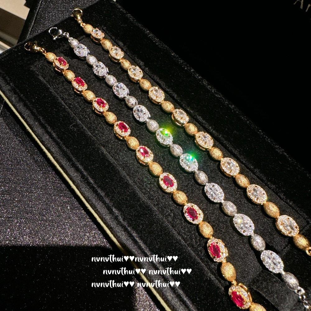 Italian Vintage Brushed Pigeon Egg Gem Bracelet Vintage Plated 18K Gold, Sunflower Zircon Bracelet