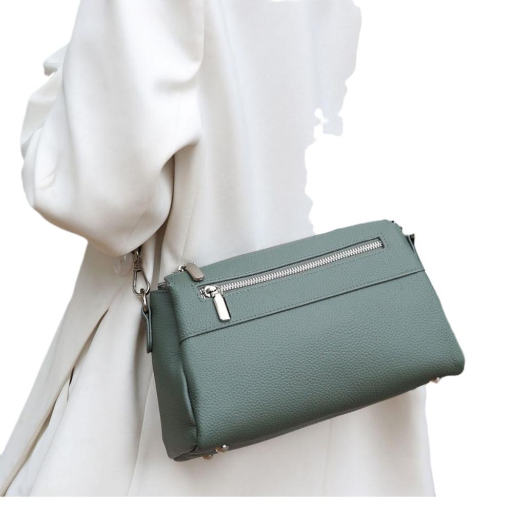 Cowhide Shoulder Women's Bag Large Capacity Messenger Women's Fashion Simple and Practical Multi-compartment Soft Leather Bag