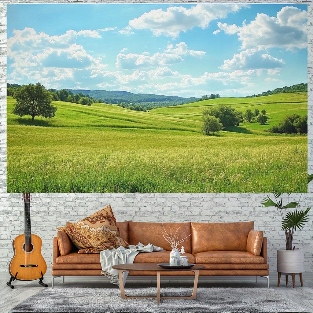 2D Plane 1 Piece of Spring Green Hill and Grassland Background Suitable for Portraits Parties Celebrations and Events