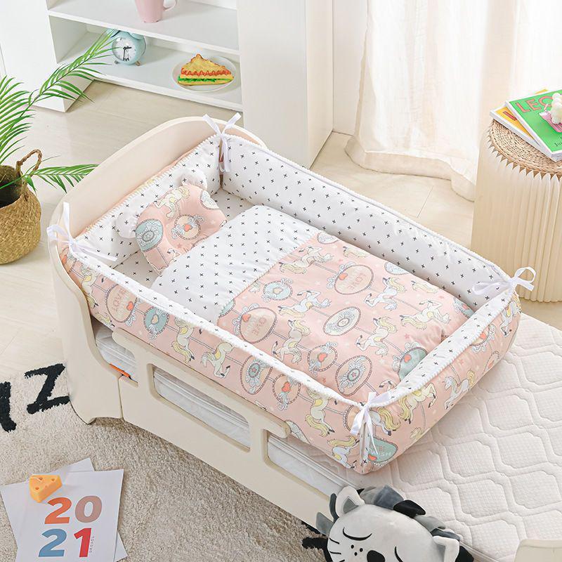 Foldable Portable Baby Crib: Anti-Pressure, Anti-Startle Pure Cotton Sleeping Bed
