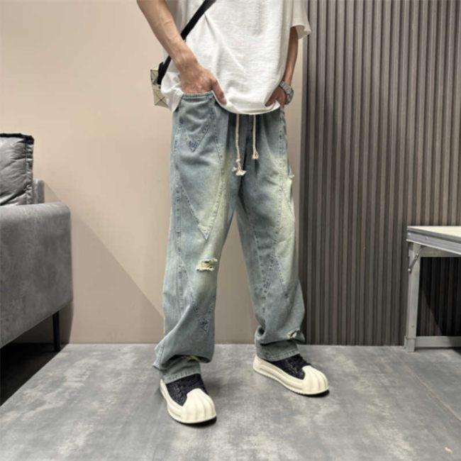 Hong Kong Trend Vară Bărbați Nou cu picior drept Blugi cu litere personalizate Hip-Hop Ins Trendy High Street Trendy Huligan Pantaloni frumoși