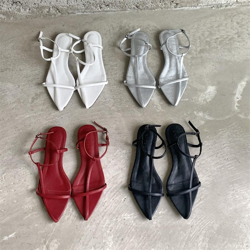 Bailamos Women Summer Flat Sandals Fashing Narrow Band Modern Sandals Women Casual Beach Shoes Sandalias Mujer