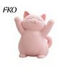 Luxury Cat Sculptures 3D Printed Pink Hugging Figurine, Adorable Sitting Kitten Statue with Raised Paws, Stable Statues Kawaii Desk Car Dashboard