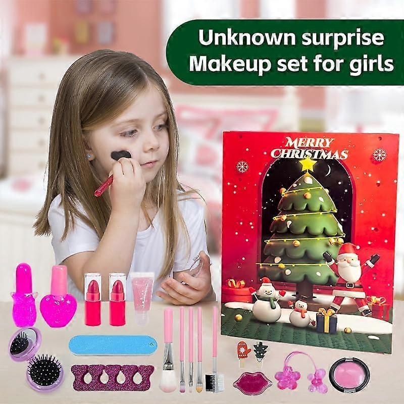2024 Christmas Advent Calendar Set with Makeup Tools, Hair Accessories, and Jewelry - Christmas Gift for Girls