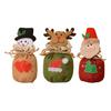 Christmas Drawstring Gift Bag 3D Plush Reindeer Santa Snowman Fruit Sacks Reusable Fabric Candies Goodie Storage Bag for Xmas Party Favors
