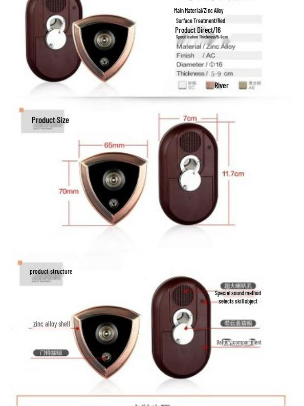 Universal Anti-theft Doorbell with Integrated Anti-peep Viewer