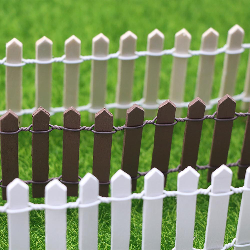 Mini Wooden Fence Miniature Landscape Decoration DIY Fairy Garden Accessories Wood Barrier Dollhouse Succulent Pot Bonsai Decor