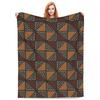 African Bogolan Mudcloth Pattern Blankets Soft Warm Flannel Throw Blanket Bedding for Bed Living Room Picnic Travel Home Sofa