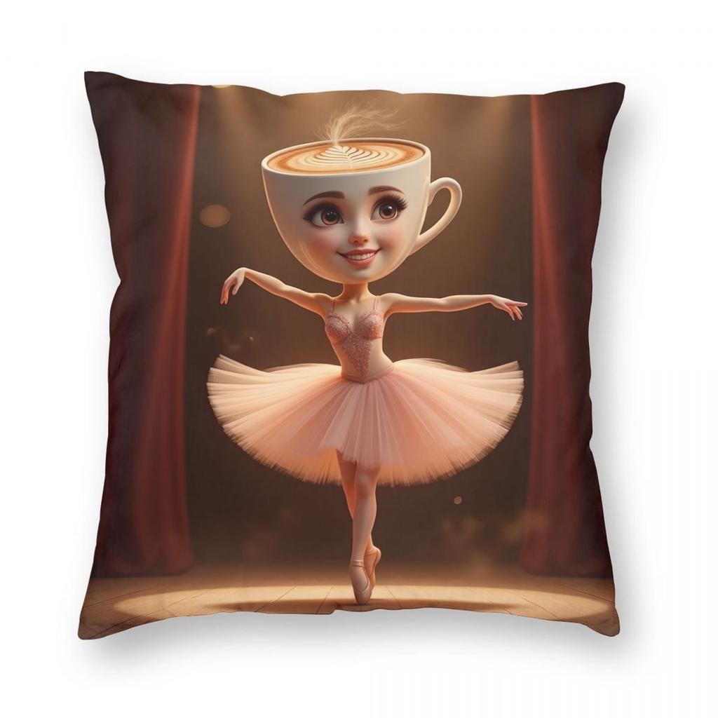 Federa Cuscino Ballerina Cappucina Meme Brainrot Italiano Federa in Poliestere Stampata Copricuscino Decorativo per Divano Casa
