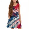 Children's Sleeveless U-neck Summer A-line Casual Independence Day Dress