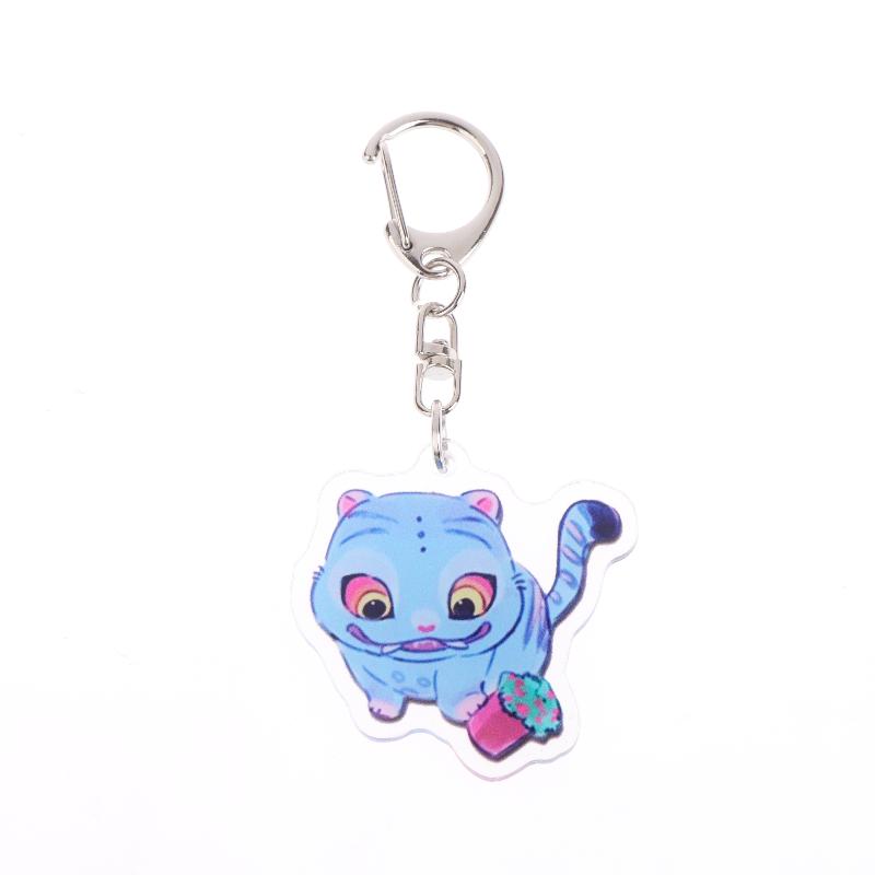5Pcs Cartoon Huntrix Saja Boys Derpy Tiger Acrylic Keychains Ring Double-Sided Key Chain Jewelry Demon Hunters Love Gifts