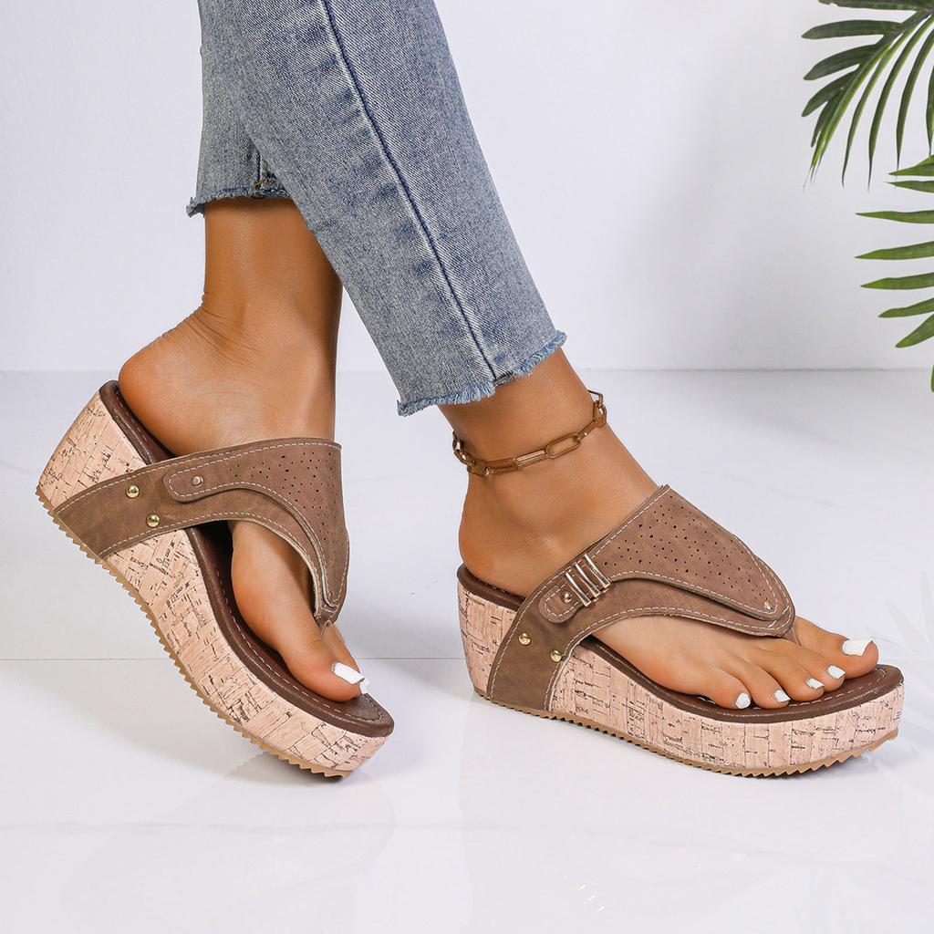 Damen Plateausandalen Keilabsatz Flip-Flops Modisch und Lässig Offene Clogsandalen Für Damen Größe 5 Sandalen mit Keilabsatz Für Damen Größe 11