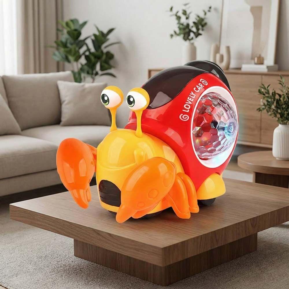 Plastic LED Light Crab Walking Toys With Music Crawling Crab Sensory Toy Kids
