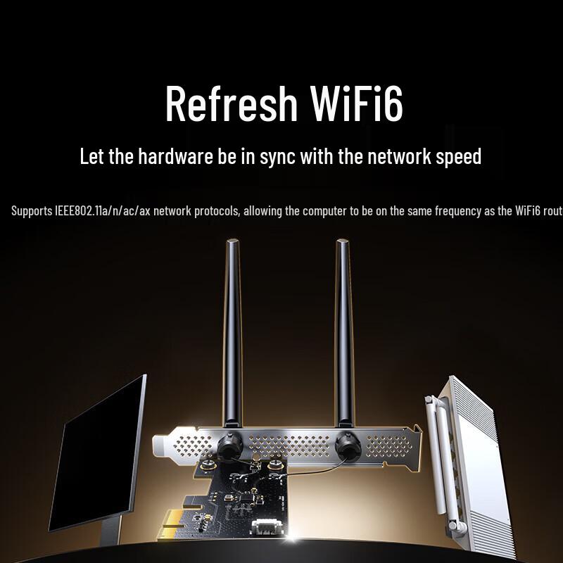 Ugreen AX900 WiFi 6 Bluetooth 5.4 Dual-Band PCIe Wireless Adapter (CN version)
