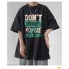 Men'S Trendy Letter Round Neck Printed Short Sleeved T-Shirt For Summer Ins Loose Casual Top