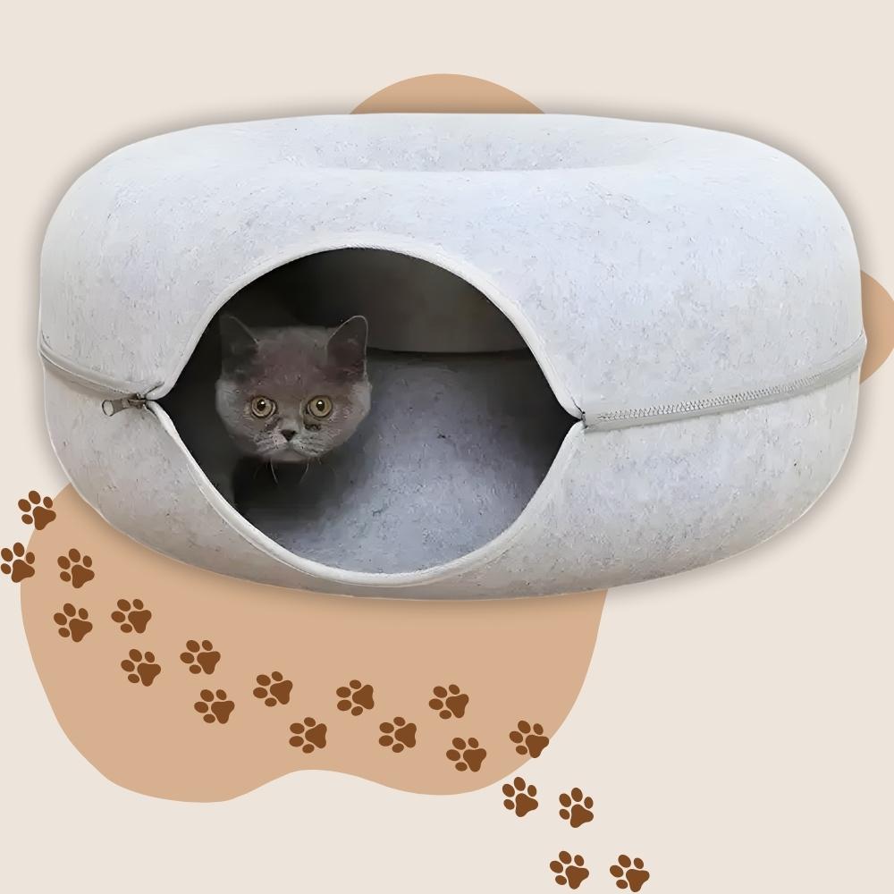 Bed Tunnel Donut House Bed Anti-stress Toy for Cats Round PetJet