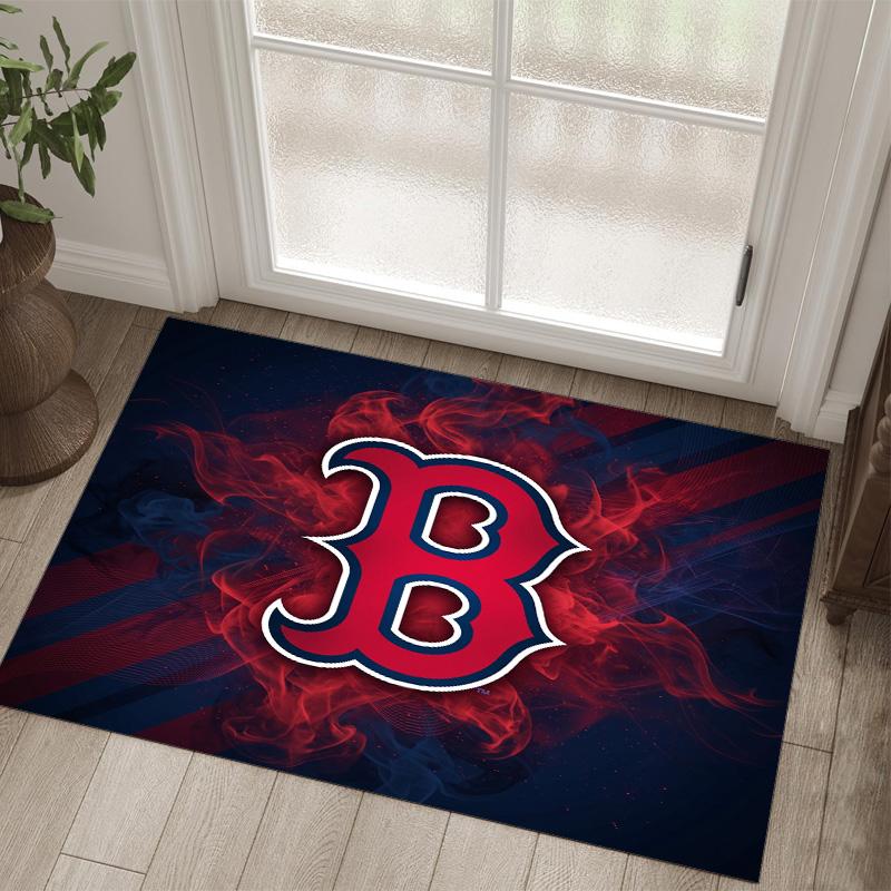 Boston Red Sox Design Křišťálový Sametový Koberec Útulný Ne?Protiskluzová tištěná předložka do ložnice, obývacího pokoje, předsíně