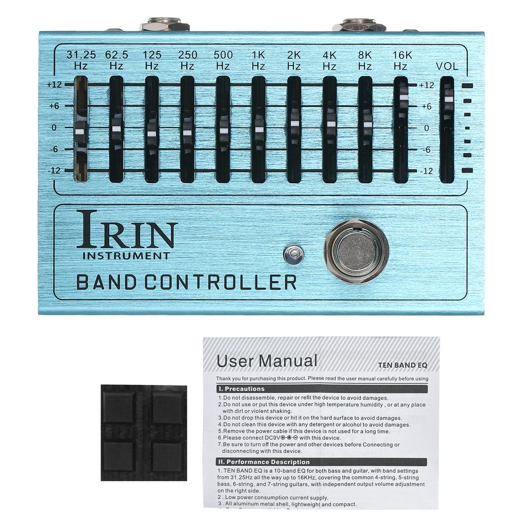 10 Band EQ Guitar Effect Pedal Mini Guitar Equalizer with True Bypass for Guitar Bass Aluminum Alloy Body