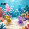 Stressreduzierende Gadgets Mini Glitzer Oktopus Quetschspielzeug, Simulierte Entlastungsform Spielzeug Weiches Meeresbewohner Form Fidget zur Entspannung Angst Gadget