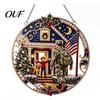 Shining Window Hanging Art Christmas Diamond Ornament, 2D Acrylic Pearl Painting Gift for Friends Family Pattern Suncatcher, Holiday Pendant
