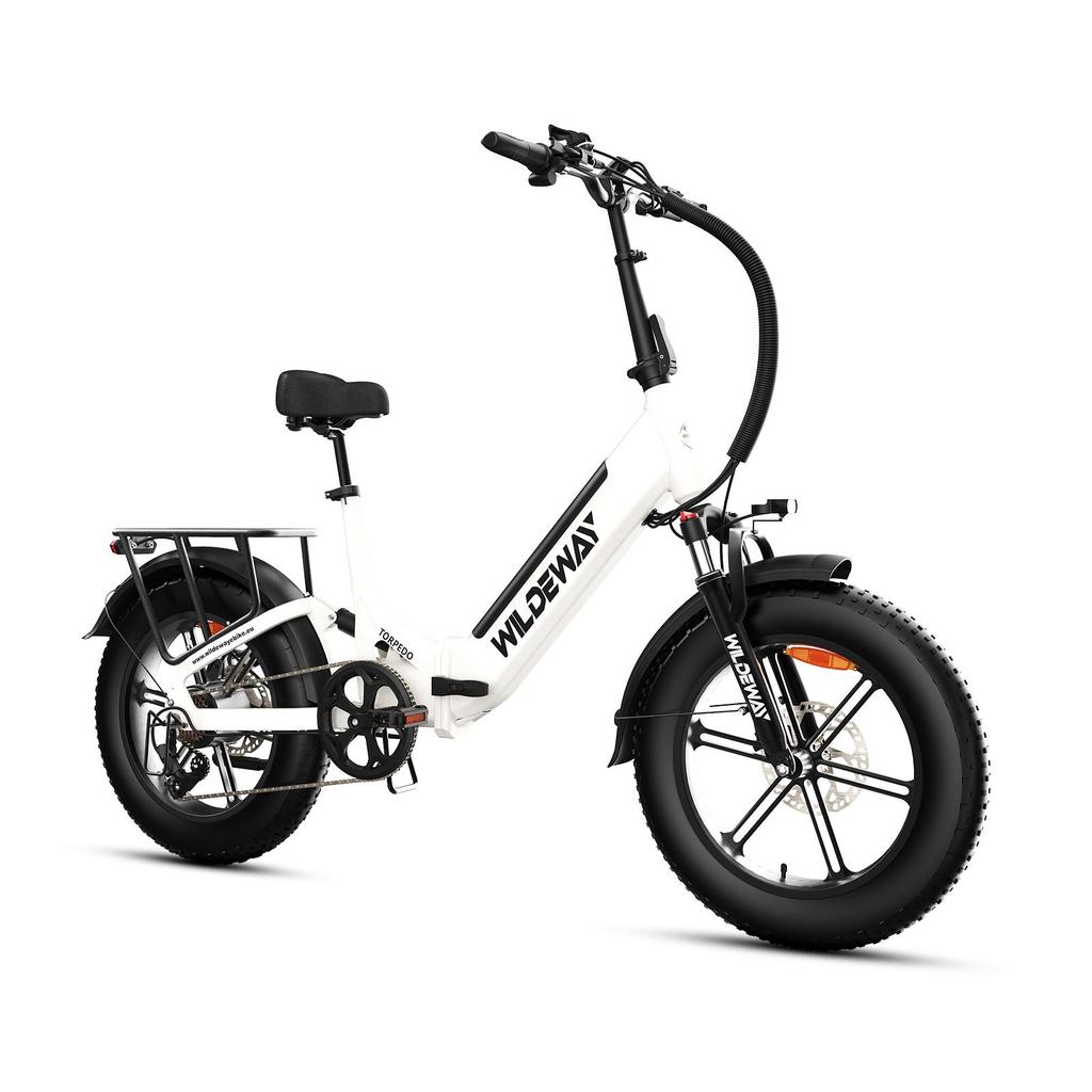 City Commuting Electric Bike WILDEWAY Torpedo 20 Inch Fat Tires E- Bike 48V15Ah Battery 500W Motor 70KM Range Outdoor Riding Electric Bicycle