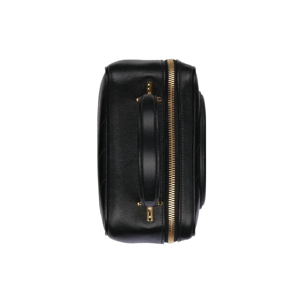 Gucci Blondie Runde Ineinandergreifende Doppel-G Reißverschluss Leder Schulter Crossbody Handtasche Damen Handtaschen Schwarz 744434-1IV0G-1000