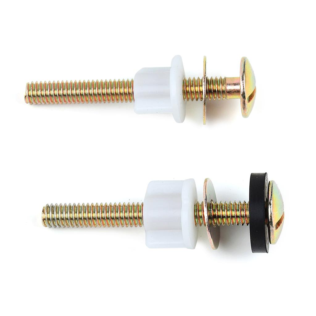 2pcs/set Toilet Seat Screws Universal Toilet Seat Screw Replacement Toilet Seat Screws with Plastic Nuts & Metal Washers