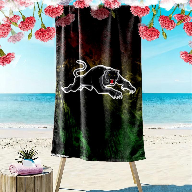 Penrith Panthers Legacy Print Beach Towel, Large Soft Quick Dry Towel for Beach Camping Swimming