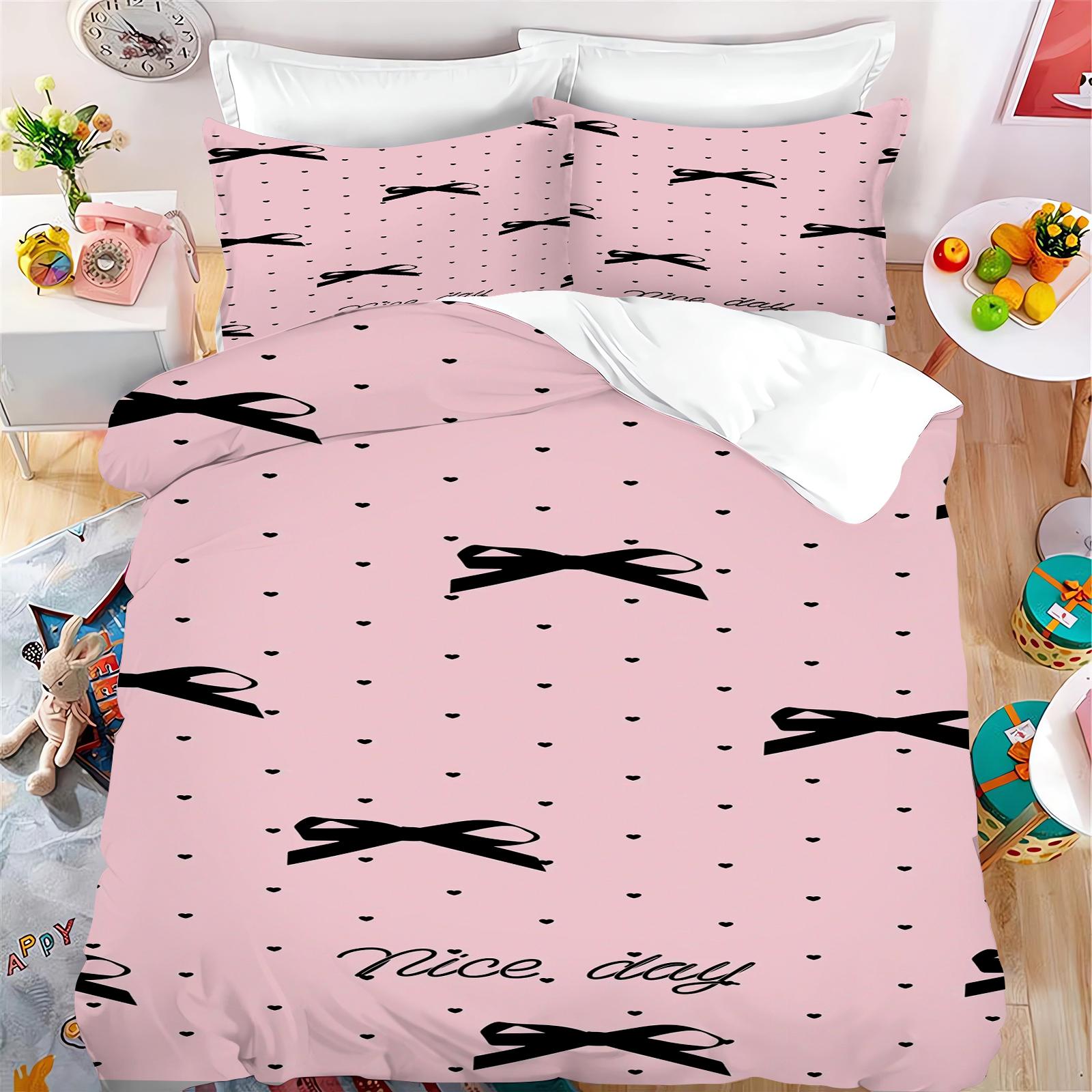 

Bow Quilt Cover Animal Girls Cate Beautiful Children Bedding Set Hot-Blooded Decor Comfortable Sets Breathable for Teenager 135x200cm