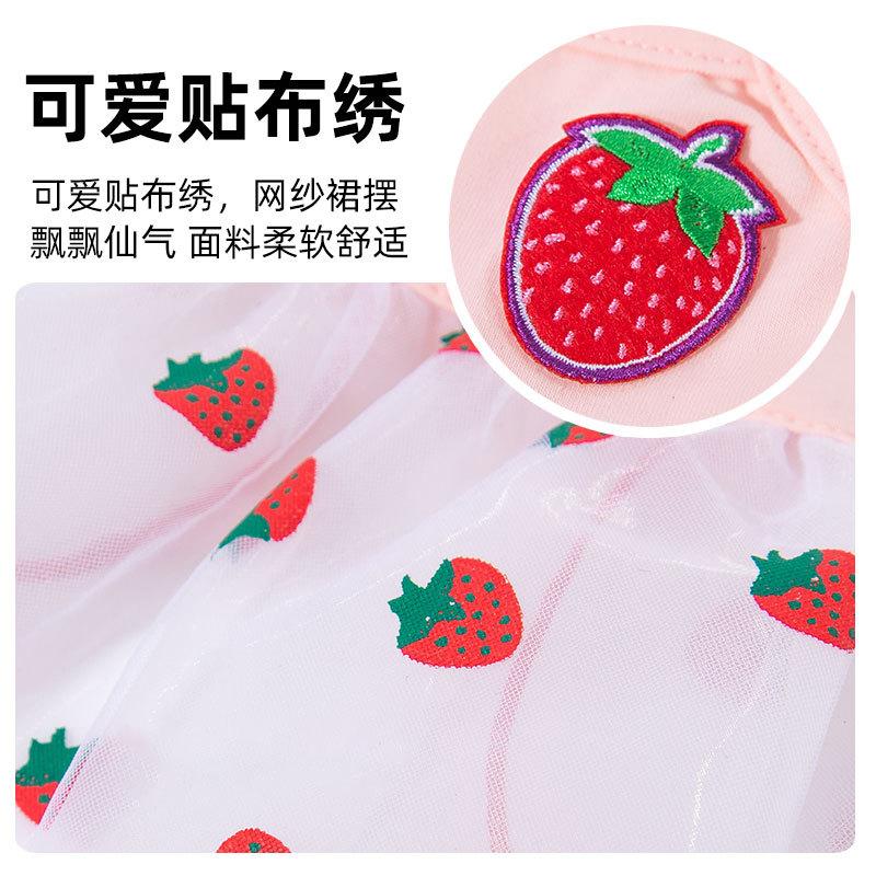 ins wind sweet wind mesh thin summer dog dress cat skirt small dog teddy pet clothes