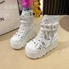 Fashion Platform Thick Gothic Boots Lady Buckle Autumn Women 9CM Wedges High Booties Punk Street Cosplay Botas Motorcycle Chain Shoes
