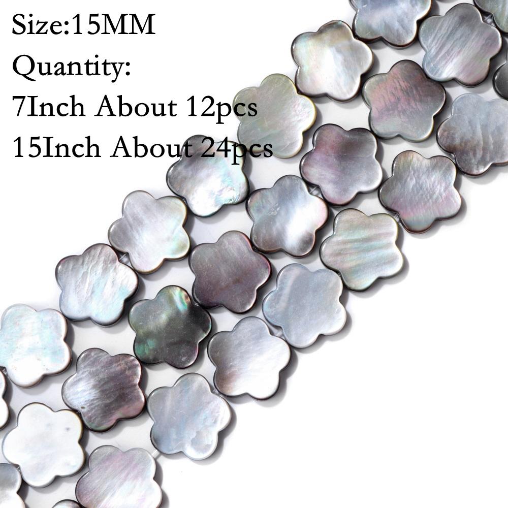 Natural Shell Gray Black Mop Beads Loose Mother of Pearl Shell Beads Charm DIY Bracelets Earrings Jewelry Accessories Wholesale