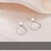 Korean Ins Wind Doudou Round Ear Hook a Cold Wind Temperament Earrings Sleep Free To Remove Niche Earrings Women