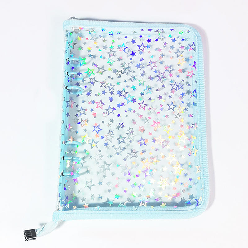 A5 Star Zipper Binder Photocards Girl Ins DIY Journal Diary Transparent Kpop Idol Card Photo Album Collect Book Stationery