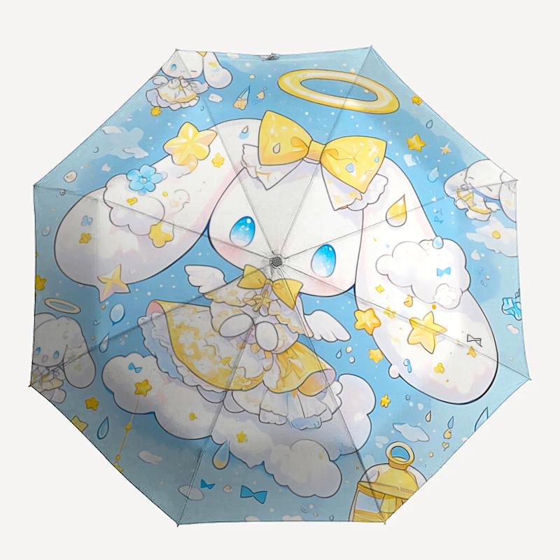 1pc Angelic Rabbit Umbrella: Automatic Opening/Closing, Foldable Design, Outdoor Use, Festive Gift for Fans & Travelers.A009