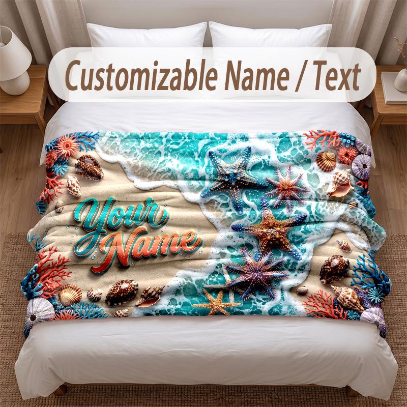 Fantasy Adventure Theme Soft Blanket Personalized Custom Name Text Print Warm Blanket Home Sofa Bedroom Decor