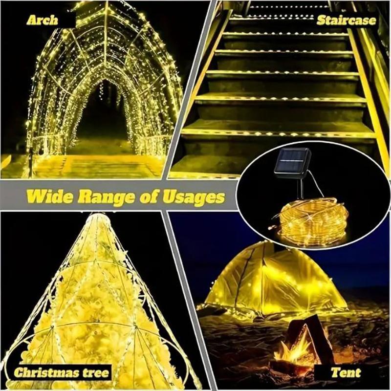 Solar String Tube Light Outdoor Waterproof Multi-color Light Flashing Light String Garden Decoration Atmosphere Courtyard Trees