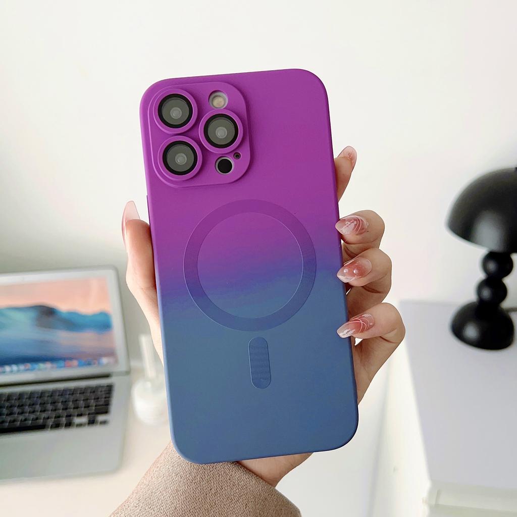 Luxury Magsafe Wireless Charge Gradient Pattern Phone Case For iPhone 15 14 13 12 11 Pro Max Plus Soft Magnetic Silicone Cover