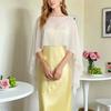 Elegant Sheer Shawl Top Loose Fit Chiffon Sunscreen Outerwear Chiffon Cover Up  Vacation