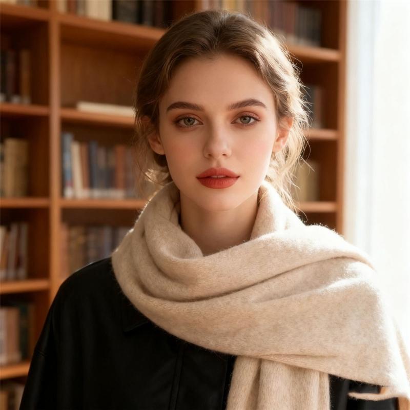 Practical High Density Soft Triangular Shawl Lightweight Moisture Resistant And Easy Care For Winter Season Versatility